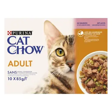 PURINA® CAT CHOW® Adult au Saumon et aux haricots verts