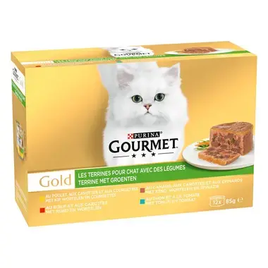 GOURMET® Gold Les Terrines avec Légumes - Boites pour chat