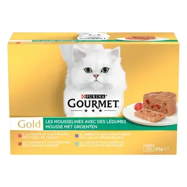 GOURMET® Gold Les Mousselines avec Légumes - Boîtes pour chat