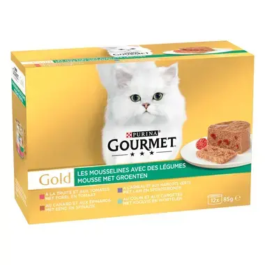 GOURMET® Gold Les Mousselines avec Légumes - Boîtes pour chat
