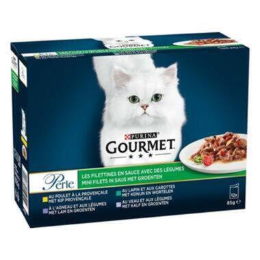 GOURMET® Perle Les Filettines en Sauce avec Légumes - Sachets pour chat