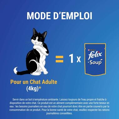 FELIX Soup pour chat Sélection de Poissons Mode d'Emploi