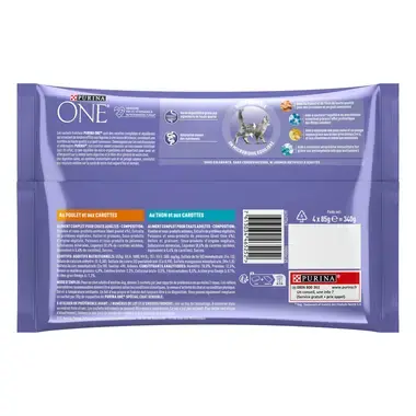 Purina ONE® - Sachets pour Chat Sensible au Thon, au Poulet et aux Carottes