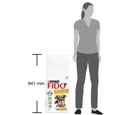 FIDO CROQ' MIX Adulte Au Poulet & aux Légumes Croquettes pour Chien