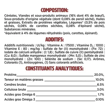 FIDO CROQ’ MIX Adulte Au Bœuf & aux Légumes Croquettes pour Chien