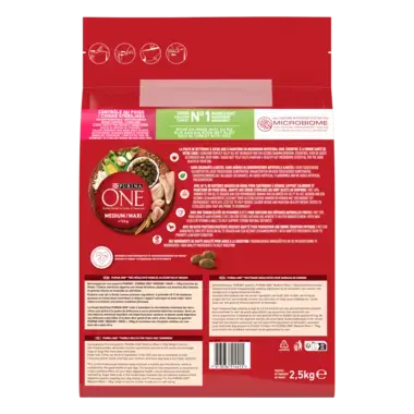 PURINA ONE® MEDIUM MAXI > 10kg Weight Control, Croquettes pour chien en surpoids ou stérilisé Riche en Dinde avec du Riz