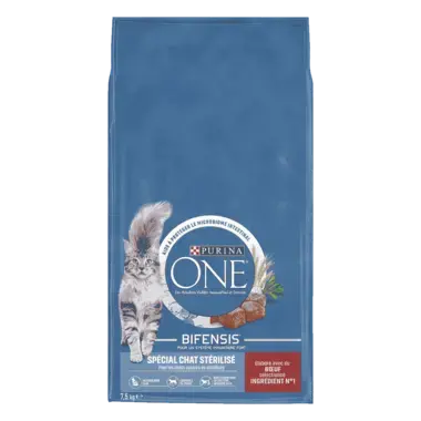 Purina ONE® - Croquettes pour Chat Stérilisé au Bœuf et au Blé 7,5kg