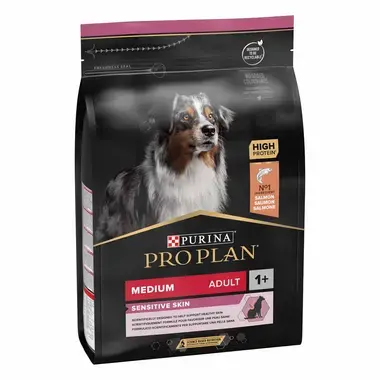PURINA® PRO PLAN® MEDIUM ADULT SENSITIVE SKIN - RICHE EN SAUMON - Croquettes pour chien à la peau sensible