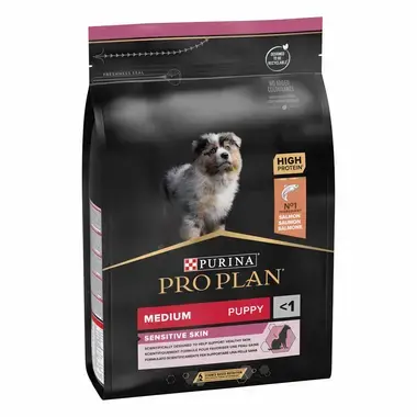 PURINA® PRO PLAN® MEDIUM PUPPY SENSITIVE SKIN - RICHE EN SAUMON - Croquettes pour chiot à la peau sensible