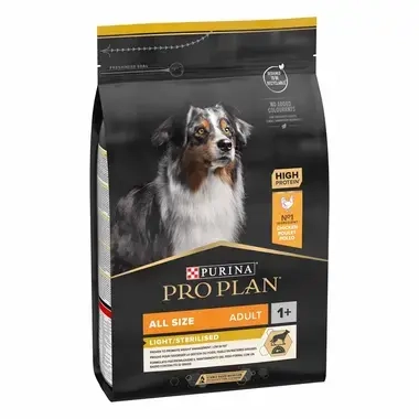 PURINA® PRO PLAN® ALL SIZE ADULT LIGHT / STERILISED  - RICHE EN POULET- Croquettes pour chien stérilisé ou en surpoids