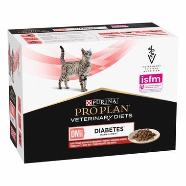 Purina® Pro Plan® Veterinary Diets Feline DM St/Ox Diabetes Management - Sachets pour Chat Diabétique au Bœuf