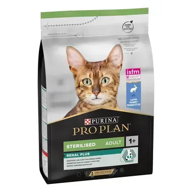 Purina® Pro Plan® Sterilised Adult RENAL PLUS, Au Lapin - Croquettes pour Chat Stérilisé aidant au maintien d'une bonne santé
