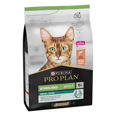 Purina® Pro Plan® Sterilised Adult RENAL PLUS, Riche en Saumon - Croquettes pour Chat Stérilisé aidant au maintien d'une bonn