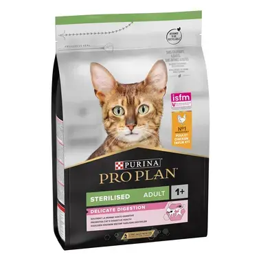 Purina® Pro Plan® Sterilised Adult DELICATE DIGESTION, Riche en Poulet - Croquettes pour Chat Stérilisé aidant au soutient d'
