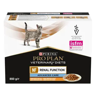 Purina Pro Plan Veterinary Diets Feline NF Renal Function - Sachets pour Chat souffrant d'Insuffisance Rénale au Poulet