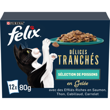 12493779 FELIX® Délices tranchés pour chat Sélection de Poissons