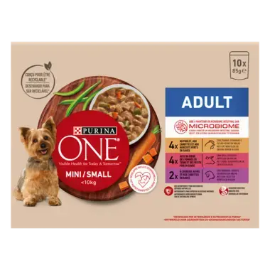 PURINA ONE ® MINI/SMALL < 10kg Adult - Effilés en sauce au Poulet, au Bœuf et à l’Agneau_3
