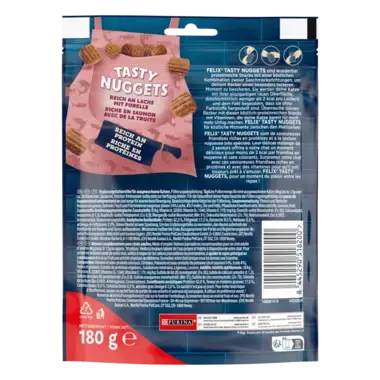 FELIX® Tasty Nuggets Riche en Saumon avec de la Truite – Friandises pour Chat