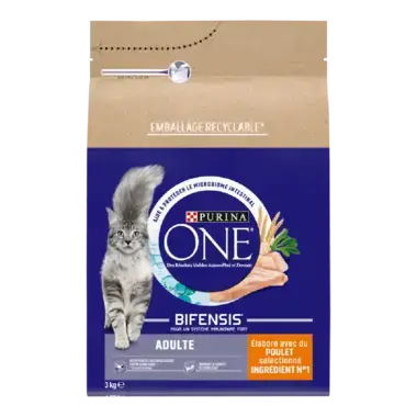 Purina ONE® - Croquettes pour Chat Adulte au Poulet et aux Céréales 3kg