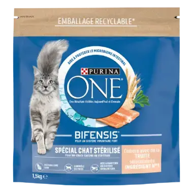 Purina® ONE® - Croquettes pour Chat Stérilisé à la Truite et au Blé