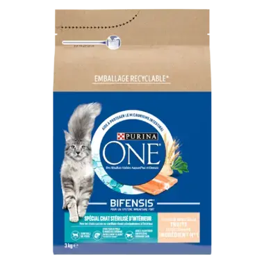 Purina ONE® - Croquettes pour Chat Stérilisé d'Intérieur à la Truite et aux Céréales Complètes