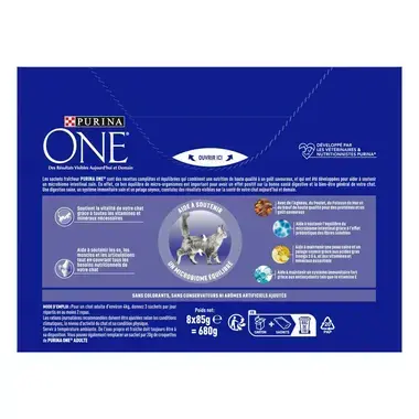 Purina ONE® - Sachets pour Chat Adulte au Bœuf, au Poulet, à l’Agneau et au Poisson de mer