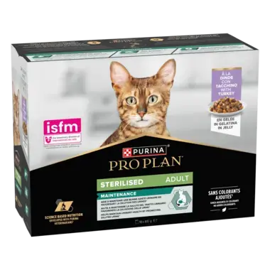 PRO PLAN® STERILISED MAINTENANCE émincés à la Dinde en Gelée