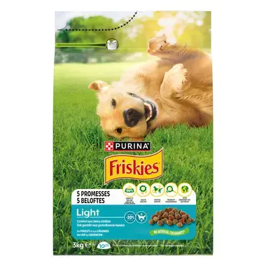 FRISKIES® LIGHT Croquettes pour Chien au Poulet et aux Légumes - Convient aux chiens stérilisés