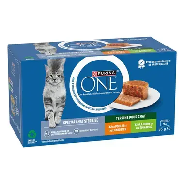 Purina® ONE® - Terrines pour Chat Stérilisé au Poulet et à la Dinde