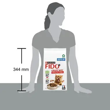 FIDO® CROQ’ MIX® - Chiens de moins de 25Kg Au Bœuf & aux Légumes - Croquettes pour Chien