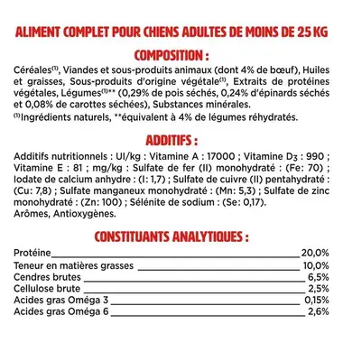 FIDO® CROQ’ MIX® - Chiens de moins de 25Kg Au Bœuf & aux Légumes - Croquettes pour Chien