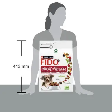 FIDO® CROQ' & TENDRE® Délicieux Duo de Bœuf & Volaille aux Légumes - Croquettes pour Chien