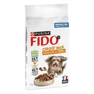 FIDO® CROQ’ MIX® Adulte Au Poulet & aux Légumes - Croquettes pour Chien