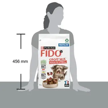 FIDO® CROQ’ MIX® Adulte Au Bœuf & aux Légumes - Croquettes pour Chien