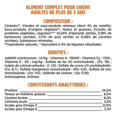 FIDO® CROQ’ MIX® Senior À la Volaille & aux Légumes - Croquettes pour Chien