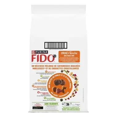 FIDO® CROQ’ & TENDRE® Délicieux Duo au Poulet et à la Patate Douce - Croquettes Pour Chien
