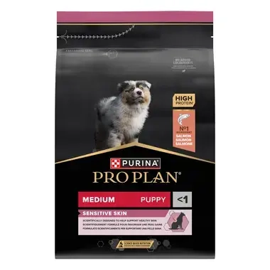 PURINA® PRO PLAN® MEDIUM PUPPY SENSITIVE SKIN - RICHE EN SAUMON - Croquettes pour chiot à la peau sensible
