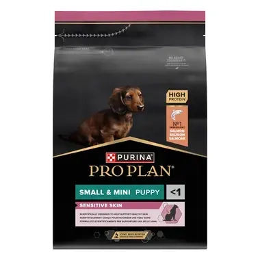 PURINA® PRO PLAN® SMALL & MINI PUPPY SENSITIVE SKIN - RICHE EN SAUMON - Croquettes pour chiot à la peau sensible