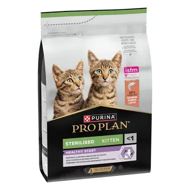 Purina® Pro Plan® Sterilised Kitten HEALTHY START, Riche en Saumon - Croquettes pour Chaton Stérilisé aidant au renforcement 