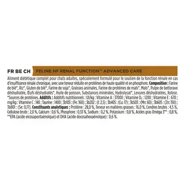 Purina® PRO PLAN® Veterinary Diets Feline NF Renal Function Advanced Care - Croquettes pour chat souffrant d'insuffisance rén