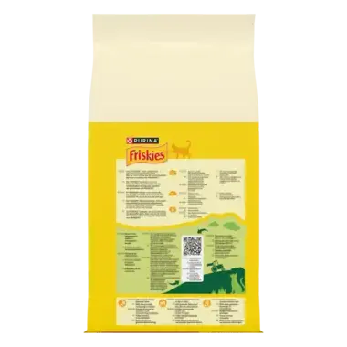 FRISKIES® CHAT ADULTE - Croquettes avec un délicieux mélange de Bœuf et de Poulet avec des Légumes