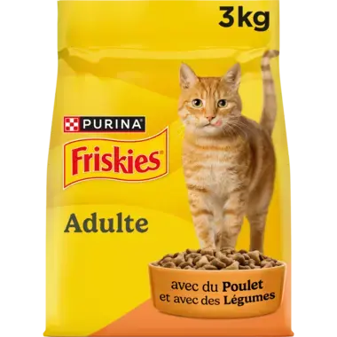FRISKIES® CHAT ADULTE 3KG - Croquettes avec du Poulet et avec des Légumes
