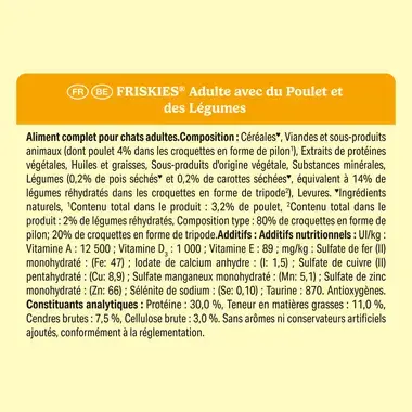 FRISKIES® CHAT ADULTE 3KG - Croquettes avec du Poulet et avec des Légumes