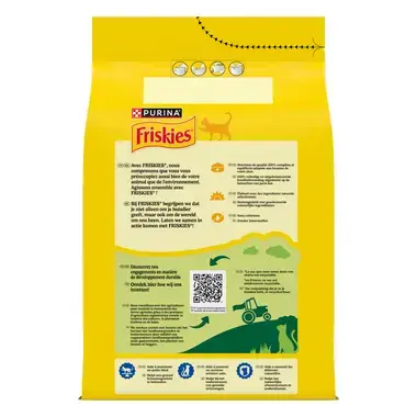 FRISKIES® pour CHAT STÉRILISÉ 3KG - Croquettes avec un délicieux mélange de Bœuf et de Poulet avec des Légumes