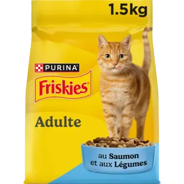 FRISKIES® CHAT ADULTE - Croquettes au Saumon et aux Légumes