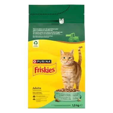 FRISKIES® CHAT ADULTE - Croquettes avec un délicieux mélange de Lapin et de Poulet avec des Légumes