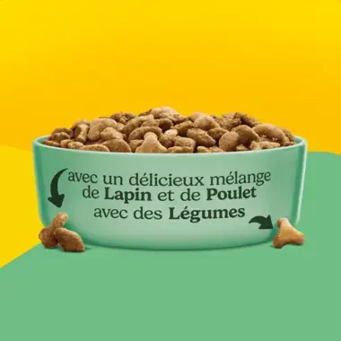 FRISKIES® CHAT ADULTE - Croquettes avec un délicieux mélange de Lapin et de Poulet avec des Légumes