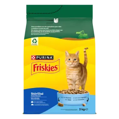 FRISKIES® pour chat Stérilisé 1,5kg - Croquettes avec du Saumon et aux Légumes