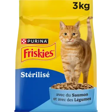 FRISKIES® pour chat Stérilisé 1,5kg - Croquettes avec du Saumon et aux Légumes