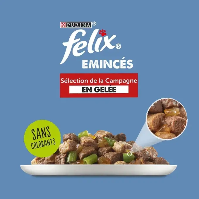 FELIX Emincés en Gelée pour chat Volaille-Légumes Produit